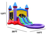 Combo castle W/ Splash pad 26f x 14ft