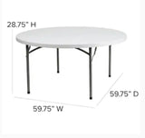 5ft Round White Banquet Table